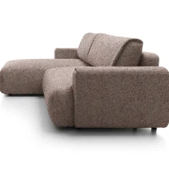 Divano letto angolare sinistra 3 posti 270x167cm tessuto rosa Cloudify