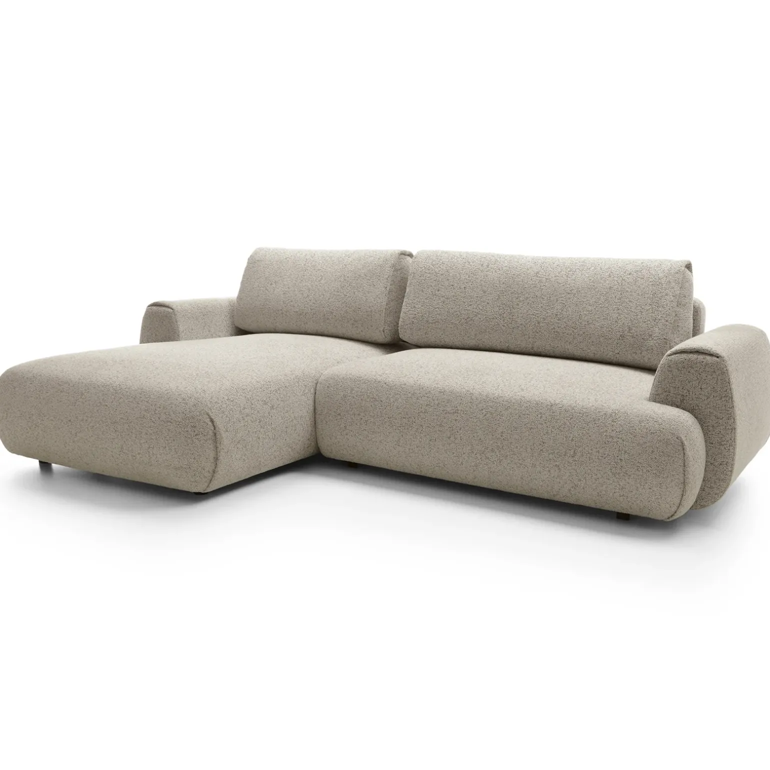 Divano letto angolare sinistra 3 posti 270x167cm tessuto beige Cloudify