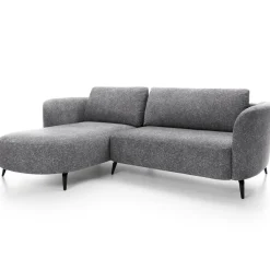 Divano letto angolare sinistra 3 posti 260x180cm tessuto bouclè grigio Repose
