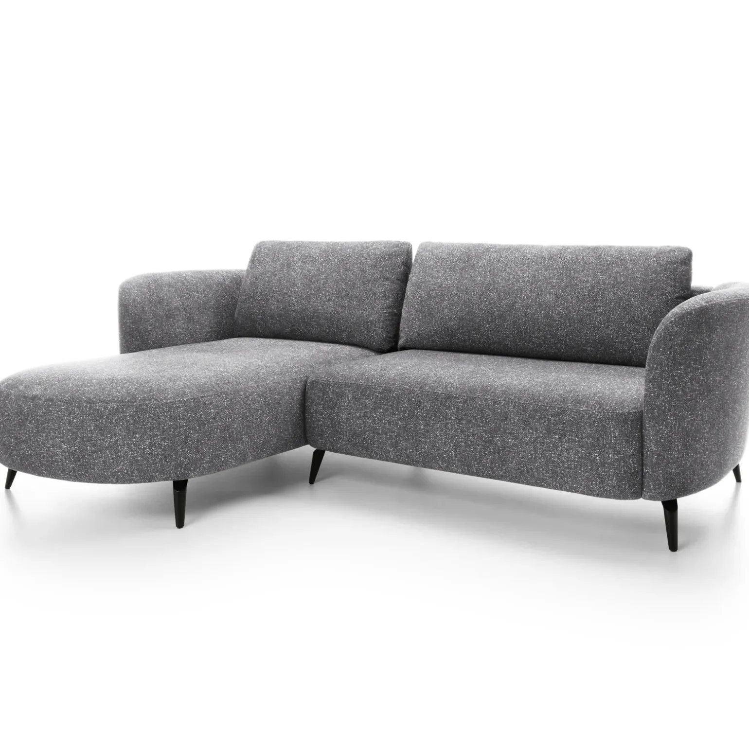 Divano letto angolare sinistra 3 posti 260x180cm tessuto bouclè grigio Repose