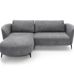 Divano letto angolare sinistra 3 posti 260x180cm tessuto bouclè grigio Repose