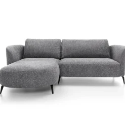 Divano letto angolare sinistra 3 posti 260x180cm tessuto bouclè grigio Repose