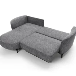 Divano letto angolare sinistra 3 posti 260x180cm tessuto bouclè grigio Repose