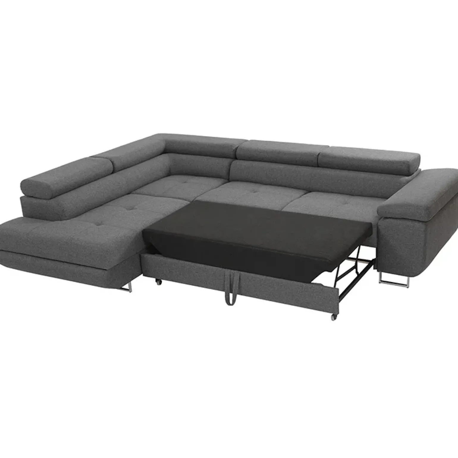 Divano letto angolare sinistra imbottito 274x203cm grigio Bormio