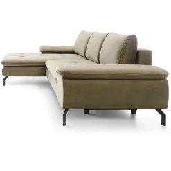 Divano letto angolare sinistra 3 posti 265x170cm tessuto beige Chillax
