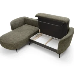 Divano letto angolare sinistra 3 posti 260x180cm tessuto bouclè verde Repose