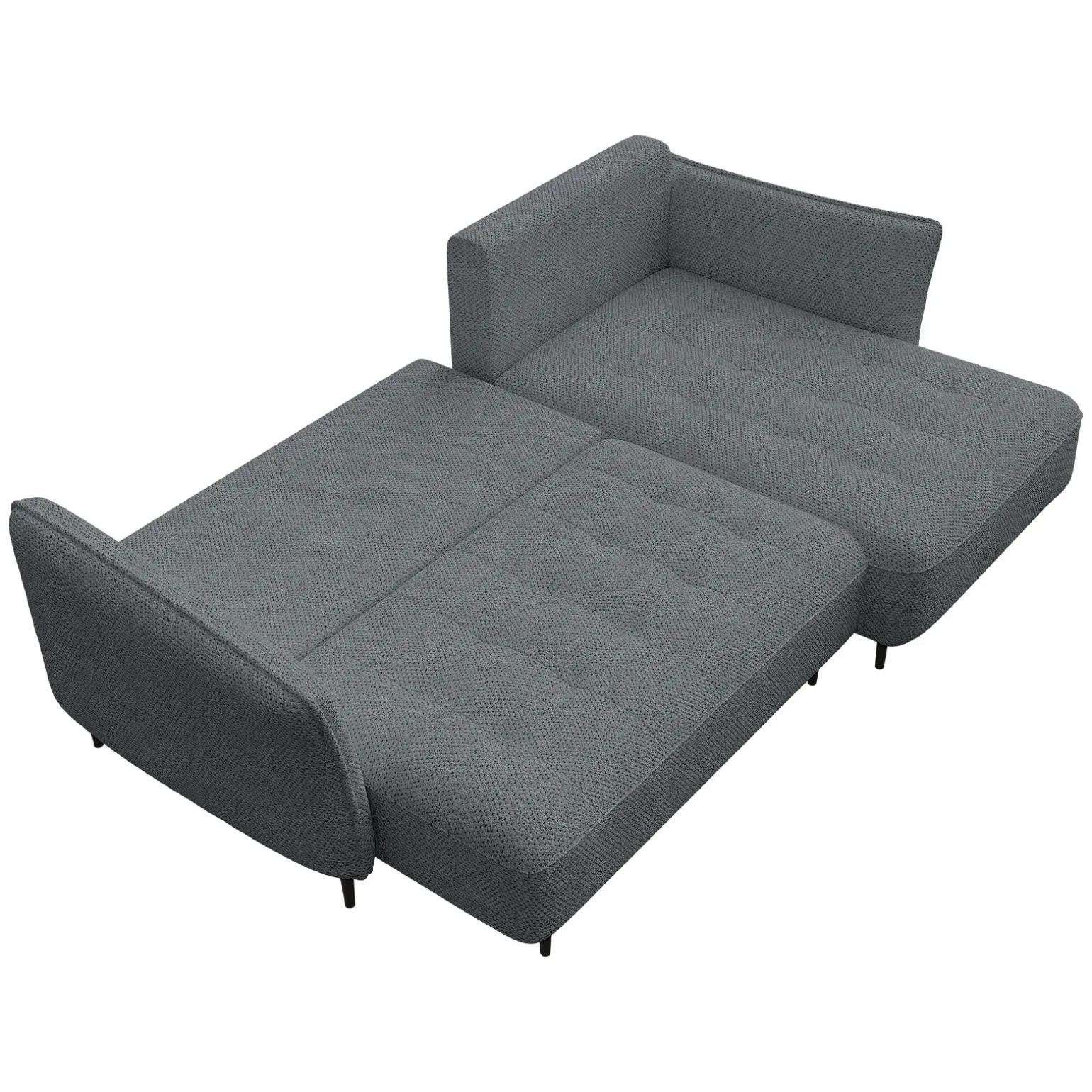 Divano letto angolare sinistro 3 posti 276x158cm tessuto grigio scuro Angle