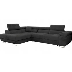 Divano letto angolare sinistra imbottito 274x203cm nero Bormio