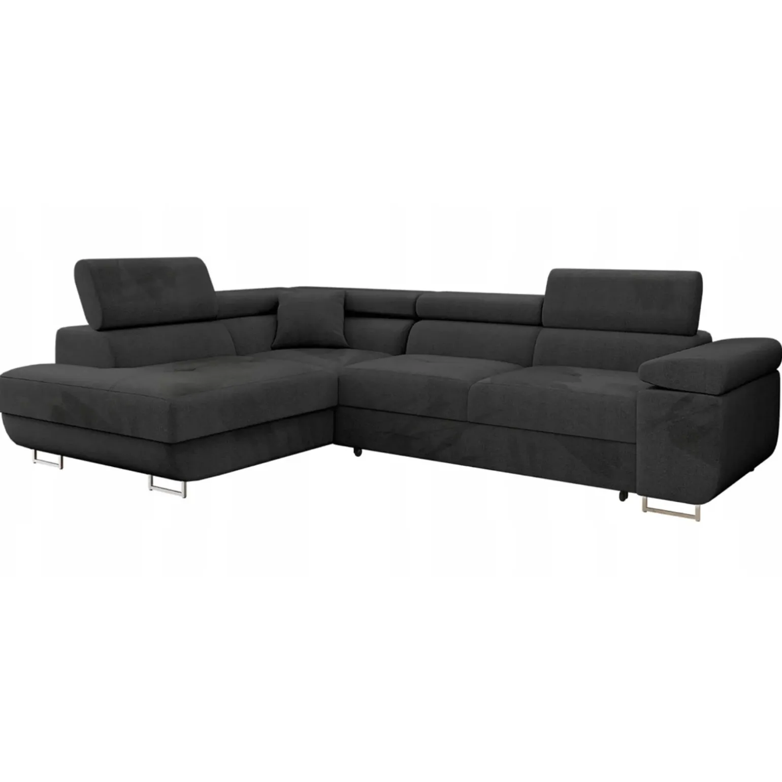 Divano letto angolare sinistra imbottito 274x203cm nero Bormio