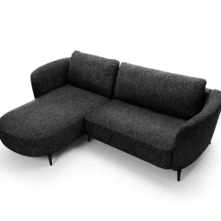 Divano letto angolare sinistra 3 posti 260x180cm tessuto bouclè antracite Repose