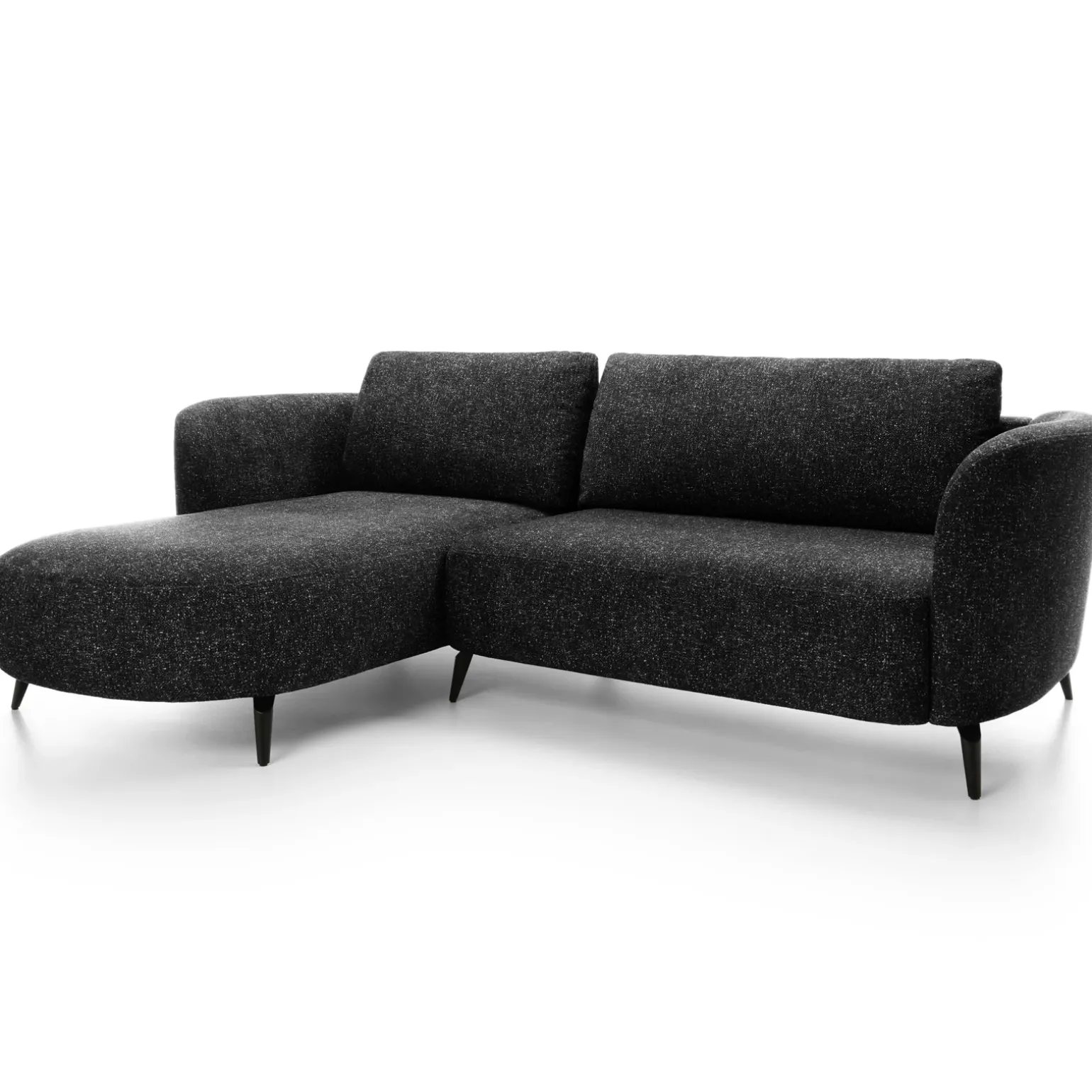 Divano letto angolare sinistra 3 posti 260x180cm tessuto bouclè antracite Repose