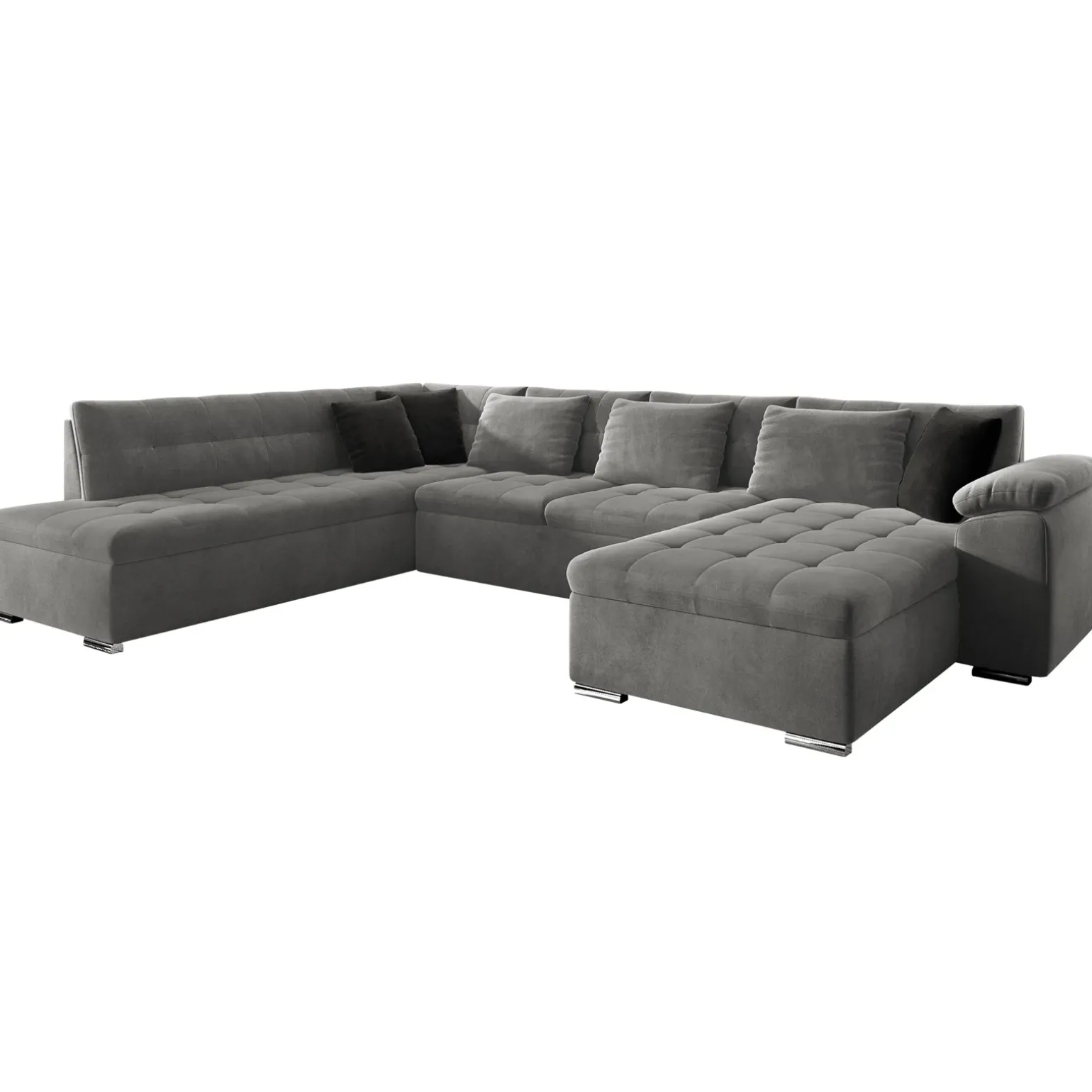 Divano letto angolare sinistra 5 posti 350x205cm grigio Agliana