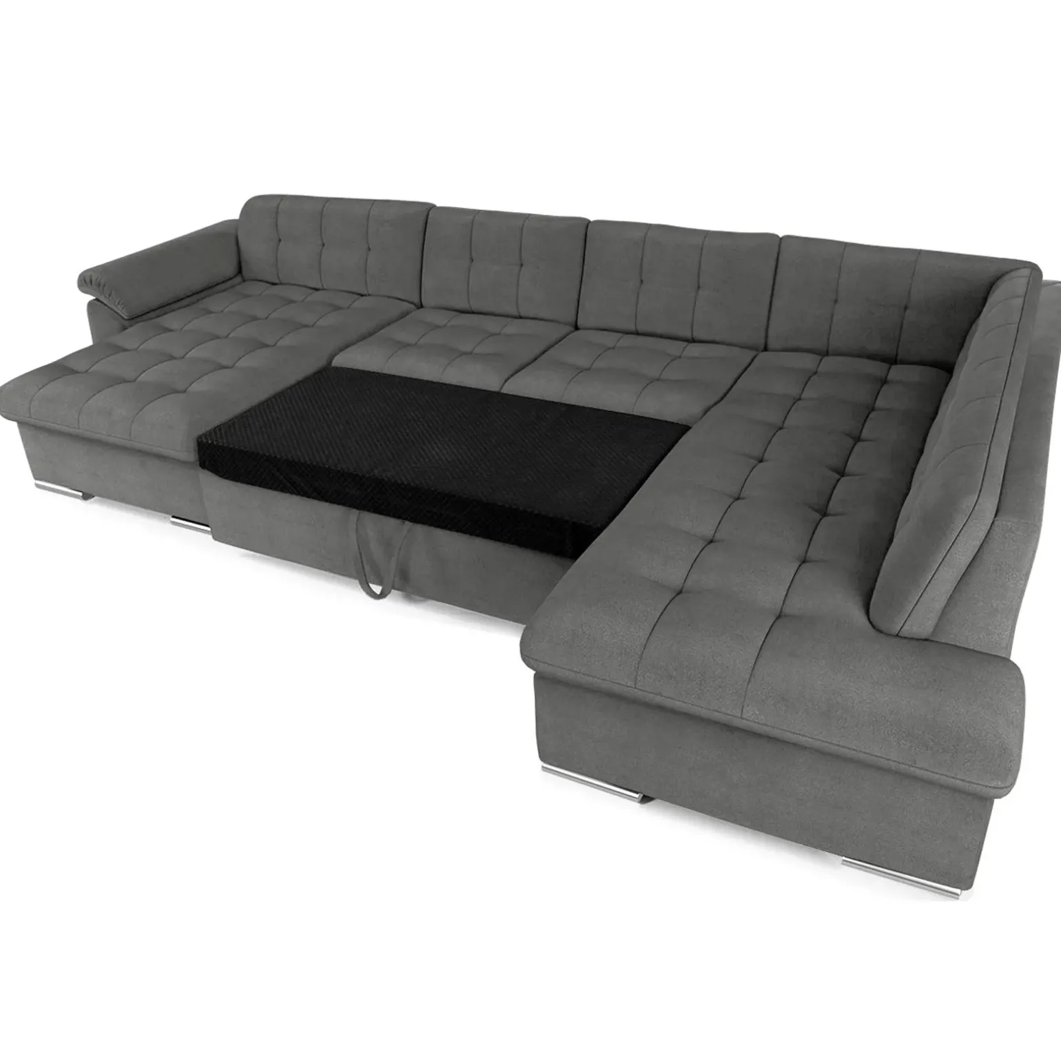 Divano letto angolare sinistra 5 posti 350x205cm grigio Agliana