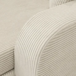 Divano letto angolare velluto a coste beige 304x140cm con contenitore Assunta