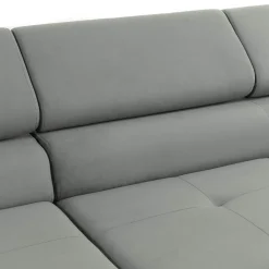 Divano letto con angolo a destra 4 posti 280x170cm box contenitore vellutato grigio Elvio