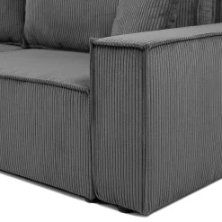 Divano letto matrimoniale 3 posti 245x90cm velluto a coste grigio antracite Ploffy