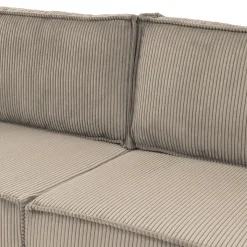 Divano letto matrimoniale 3 posti 245x90cm velluto a coste tortora Ploffy