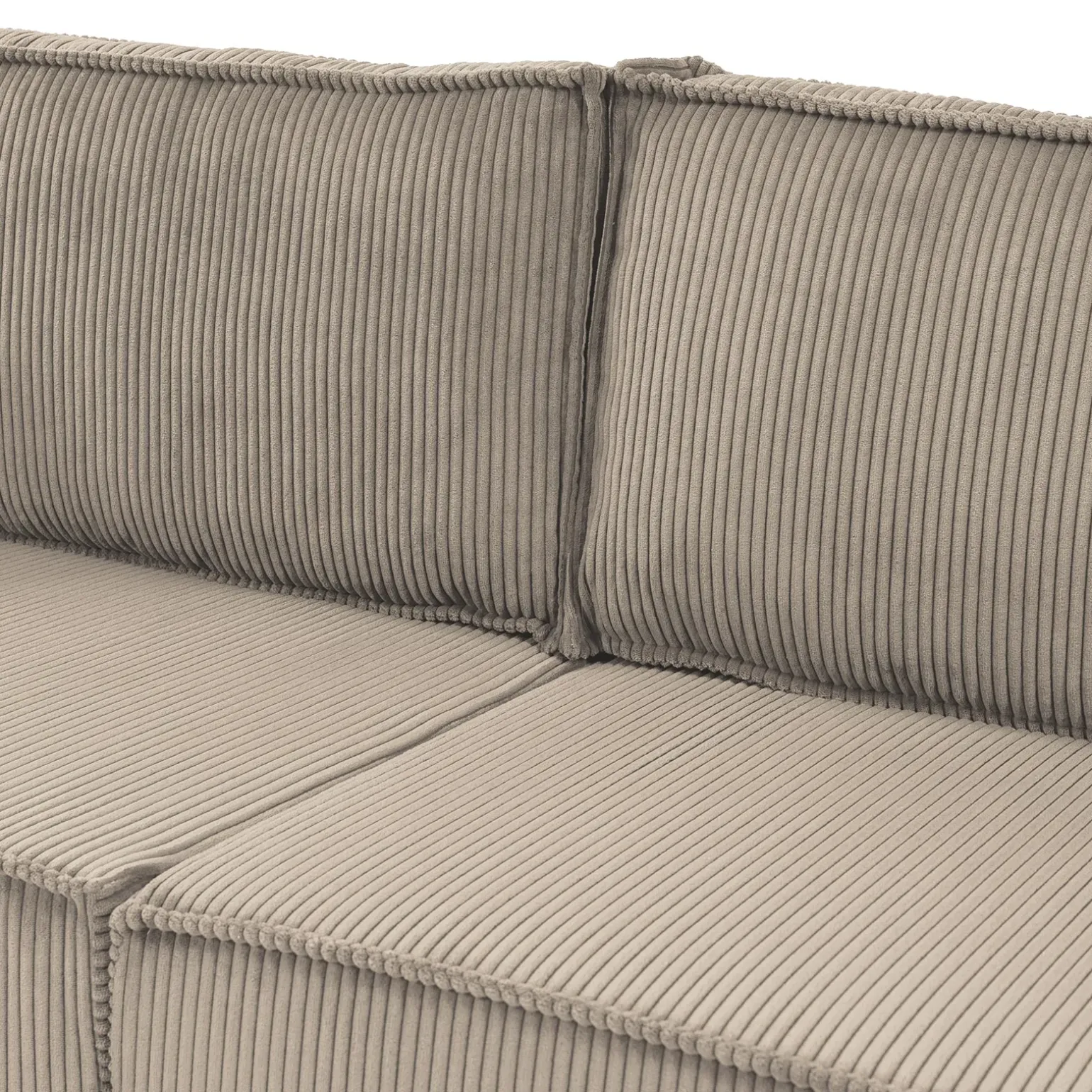 Divano letto matrimoniale 3 posti 245x90cm velluto a coste tortora Ploffy