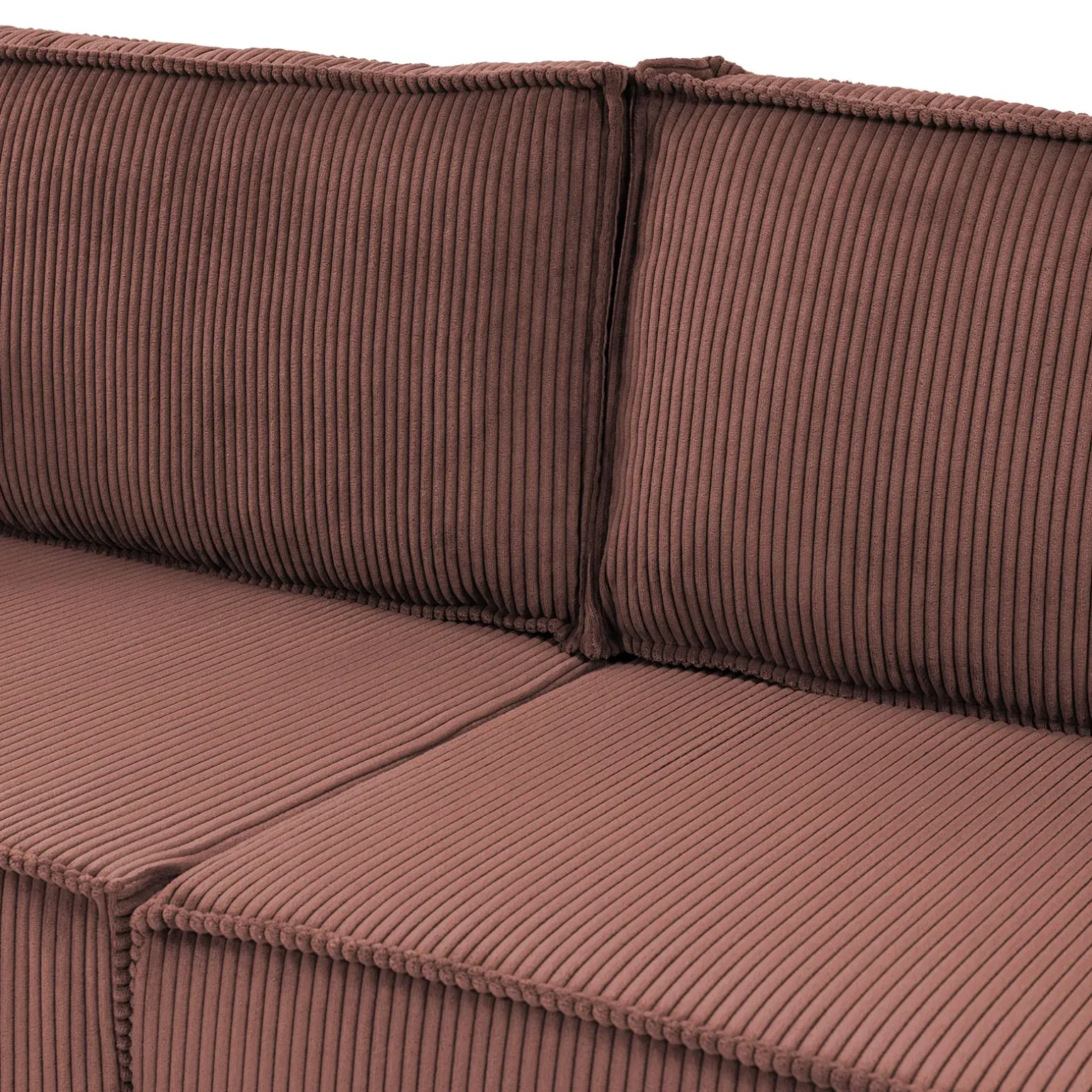 Divano letto matrimoniale 3 posti 245x90cm velluto a coste rosa Ploffy