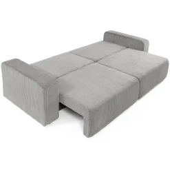 Divano letto matrimoniale 3 posti 248x90cm velluto a coste grigio Slurp