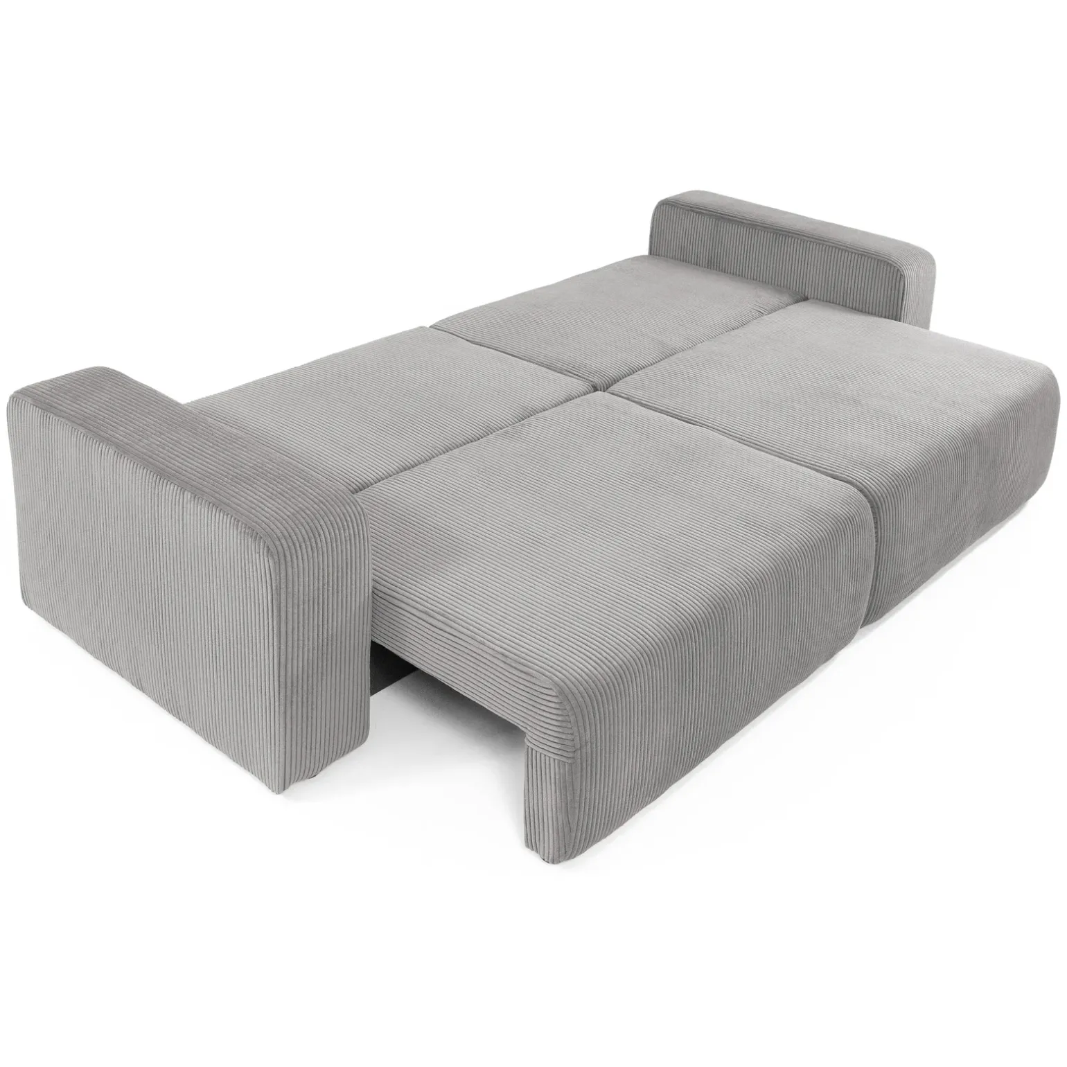 Divano letto matrimoniale 3 posti 248x90cm velluto a coste grigio Slurp