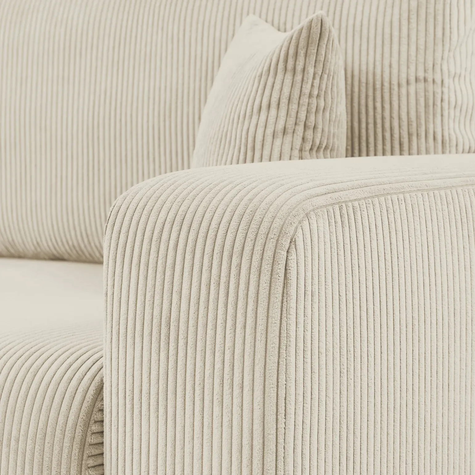 Divano letto matrimoniale 3 posti 248x90cm velluto a coste beige Slurp