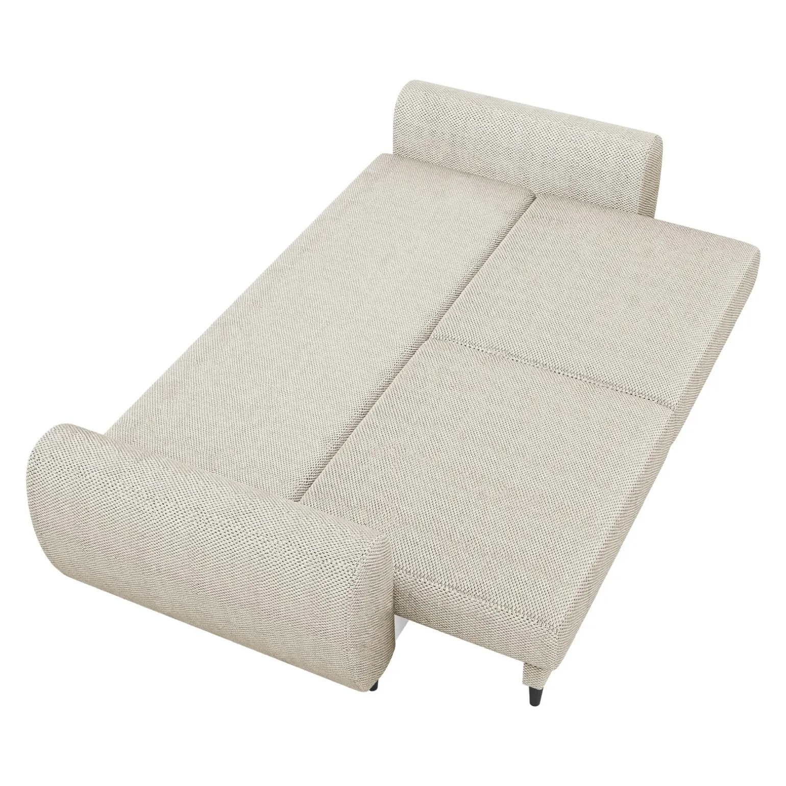 Divano letto matrimoniale 3 posti 251x95cm tessuto beige Pluffy