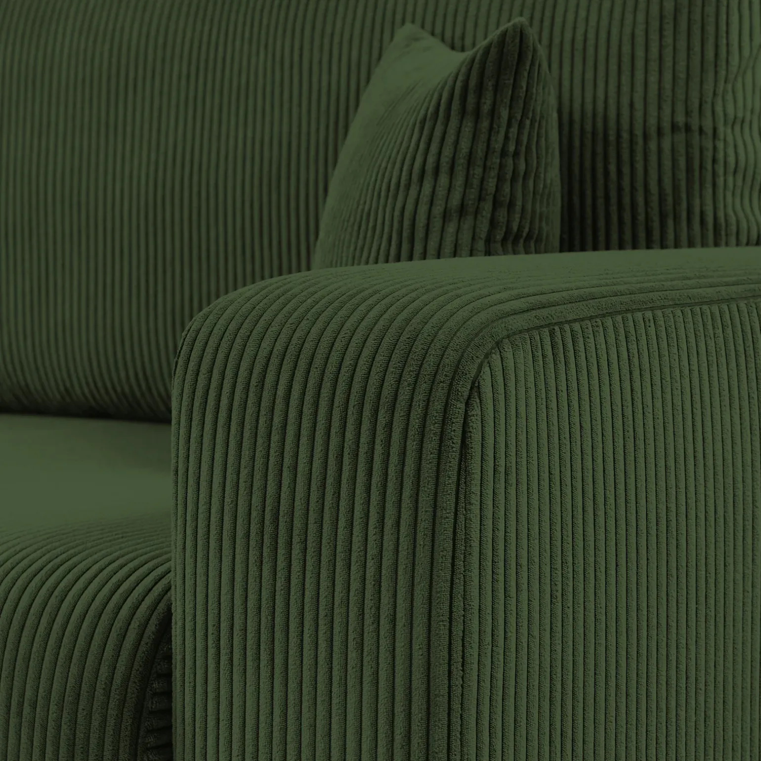 Divano letto matrimoniale 3 posti 248x90cm velluto a coste verde Slurp