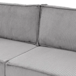 Divano letto matrimoniale 3 posti 245x90cm velluto a coste grigio Ploffy