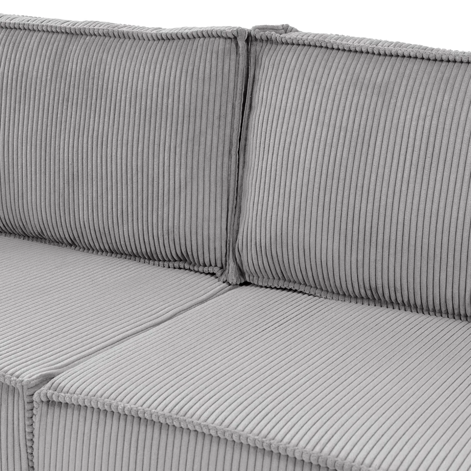 Divano letto matrimoniale 3 posti 245x90cm velluto a coste grigio Ploffy