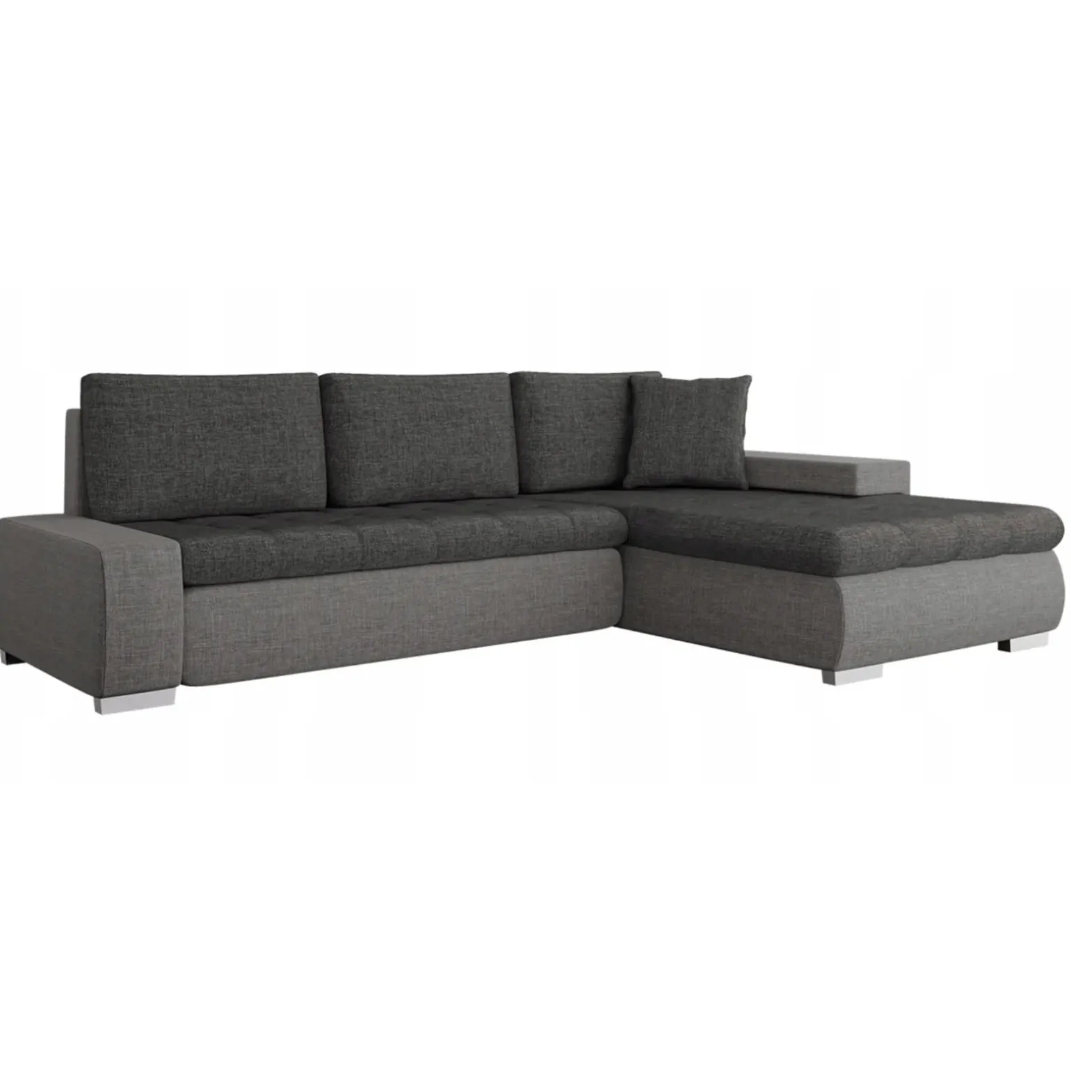 Divano letto matrimoniale 3 posti 265cm grigio chiaro e scuro Bette
