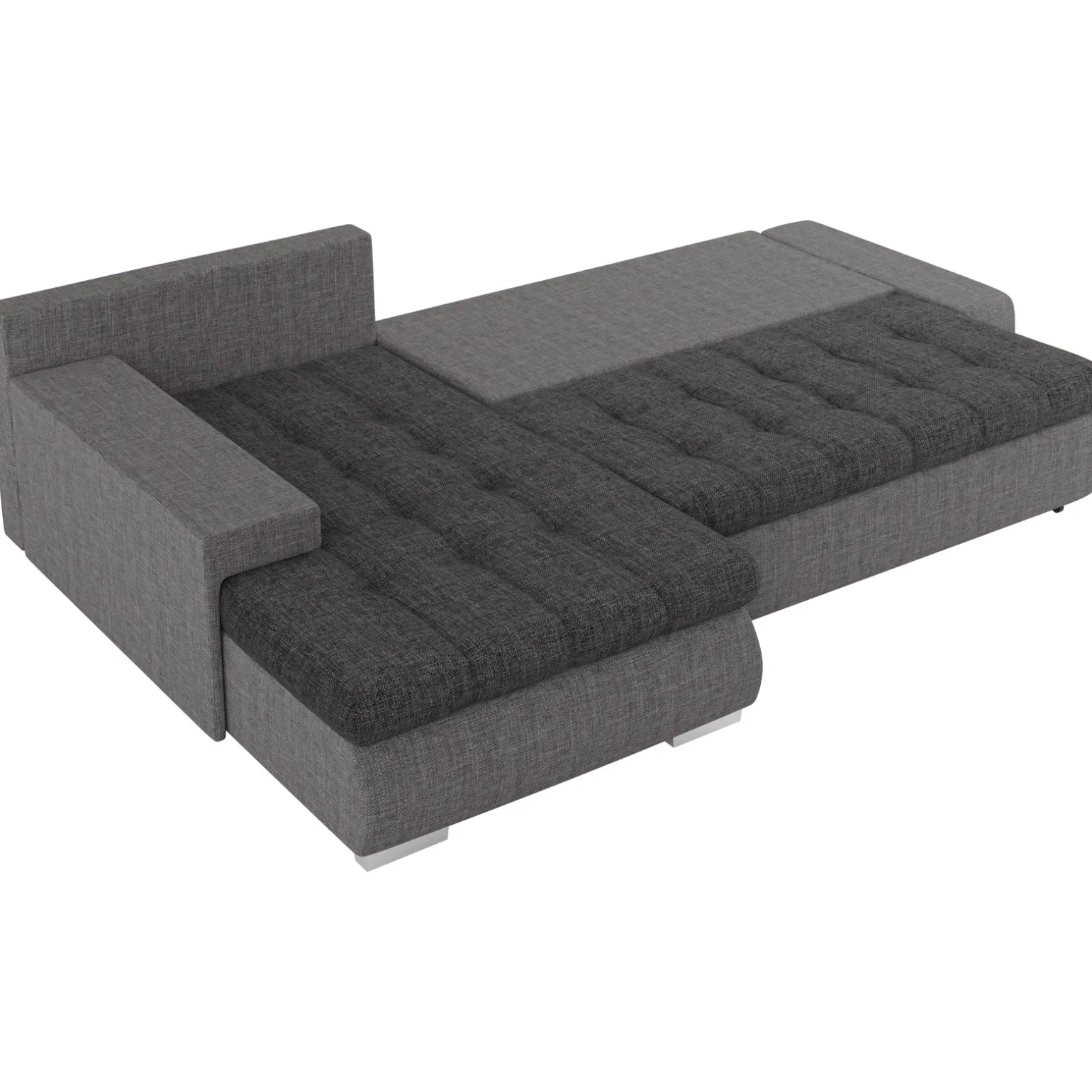 Divano letto matrimoniale 3 posti 265cm grigio chiaro e scuro Bette