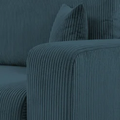 Divano letto matrimoniale 3 posti 248x90cm velluto a coste blu Slurp