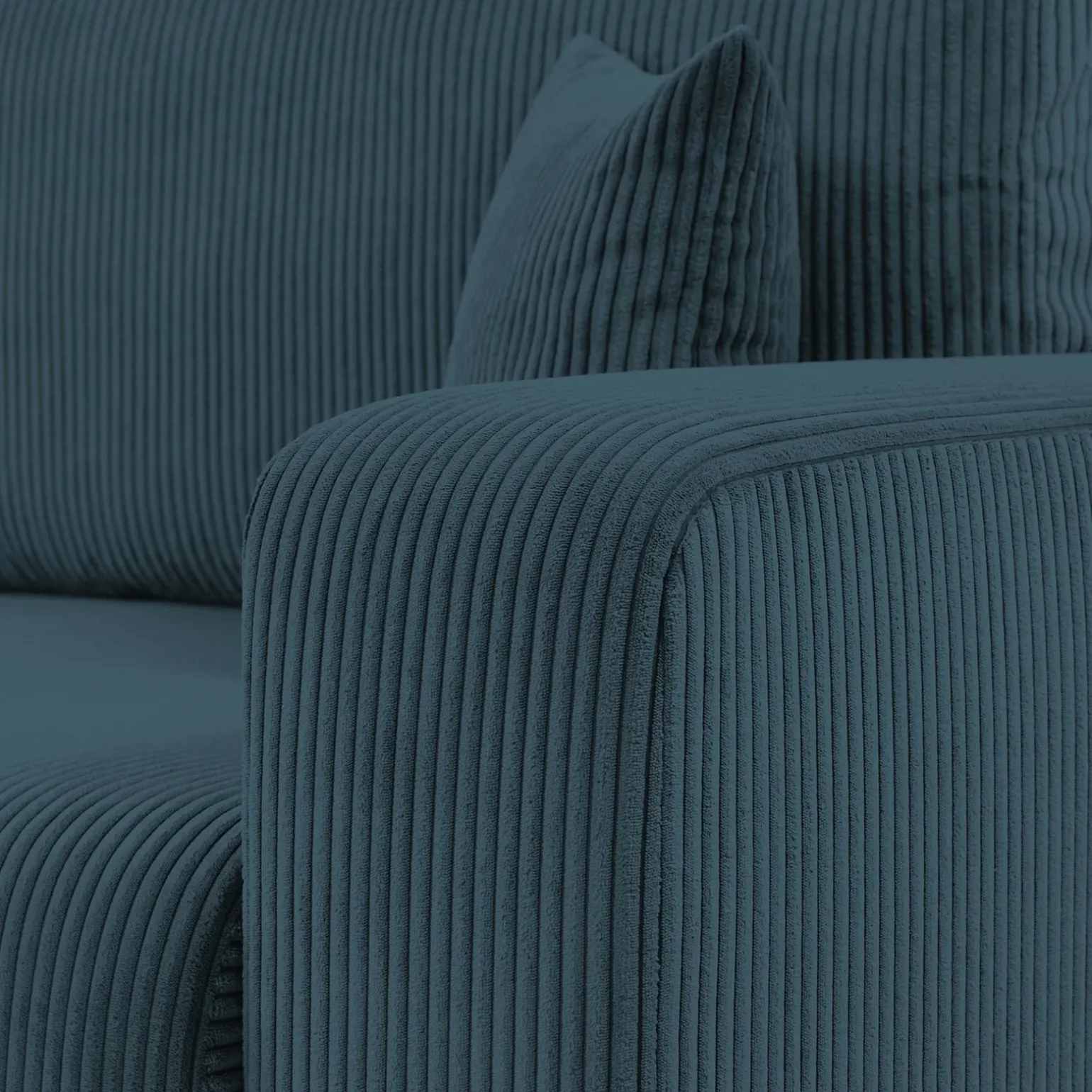 Divano letto matrimoniale 3 posti 248x90cm velluto a coste blu Slurp