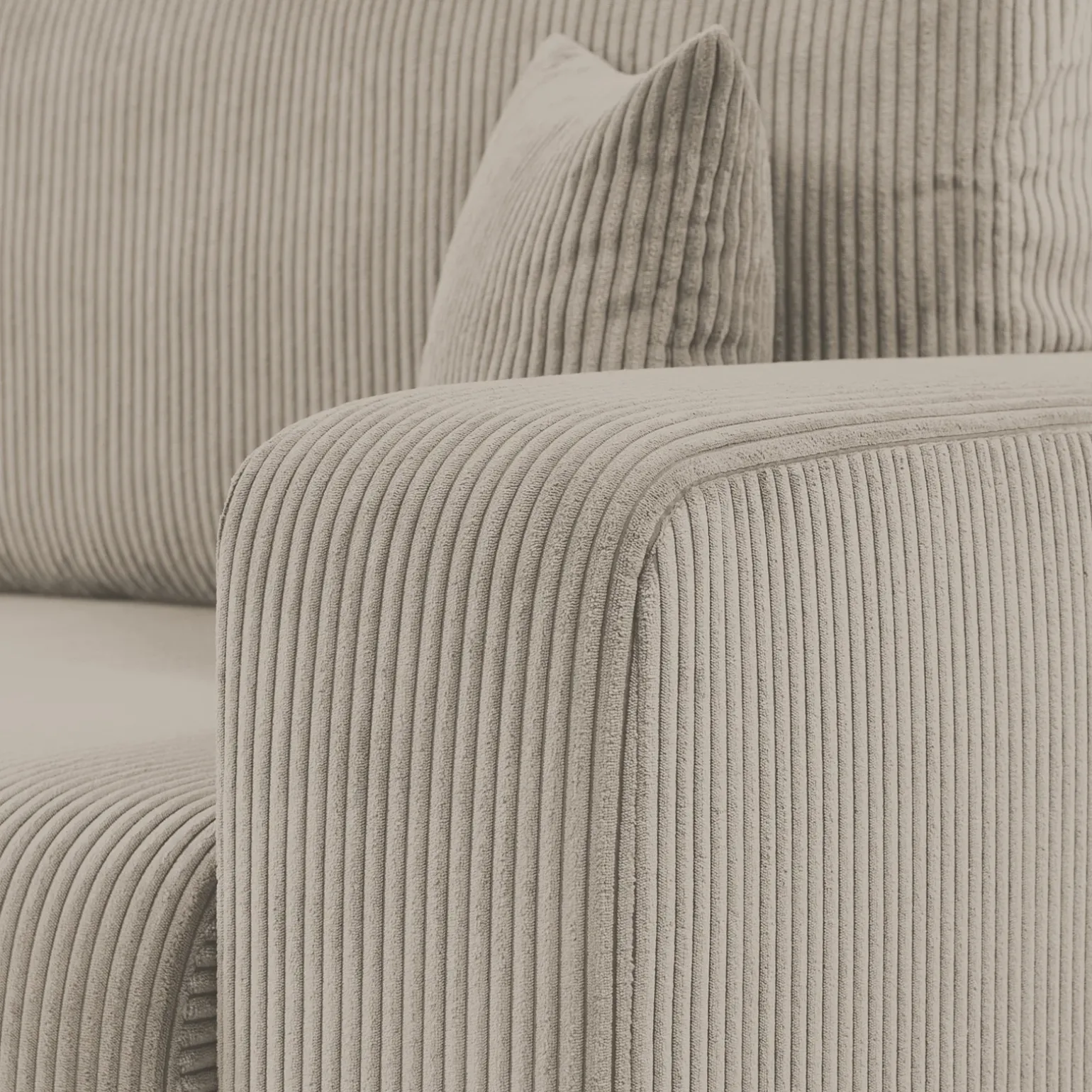 Divano letto matrimoniale 3 posti 248x90cm velluto a coste tortora Slurp