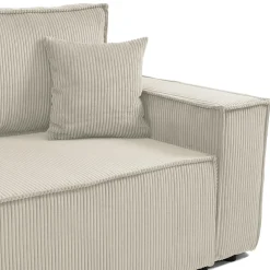 Divano letto matrimoniale 3 posti 245x90cm velluto a coste beige Ploffy