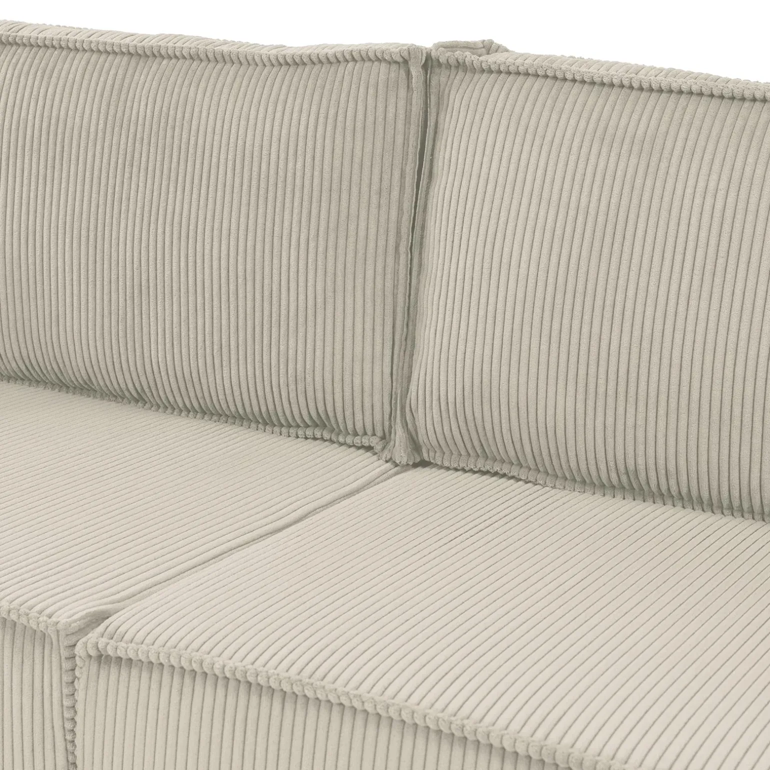 Divano letto matrimoniale 3 posti 245x90cm velluto a coste beige Ploffy