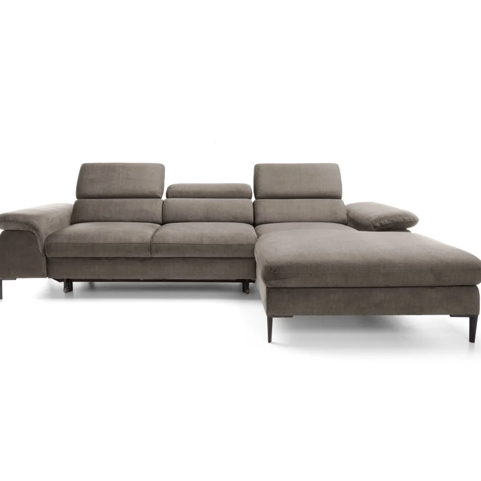 Divano letto regolabile angolare destra 4 posti 288x182cm tessuto beige Loungey
