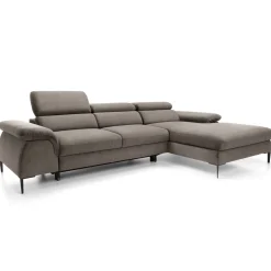Divano letto regolabile angolare destra 4 posti 288x182cm tessuto beige Loungey