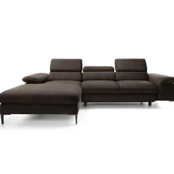 Divano letto regolabile angolare sinistra 4 posti 288x182cm tessuto marrone Loungey