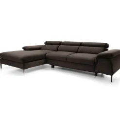 Divano letto regolabile angolare sinistra 4 posti 288x182cm tessuto marrone Loungey