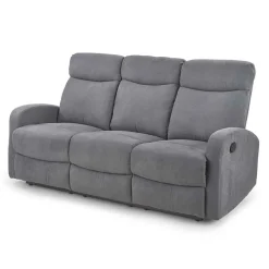 Divano reclinabile 3 posti in tessuto 180cm grigio Denar