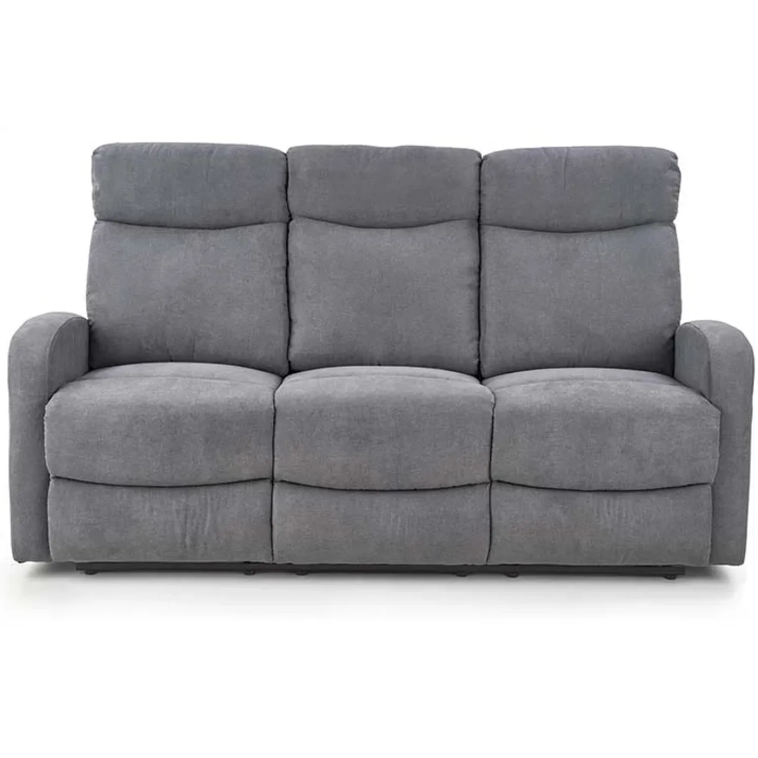 Divano reclinabile 3 posti in tessuto 180cm grigio Denar