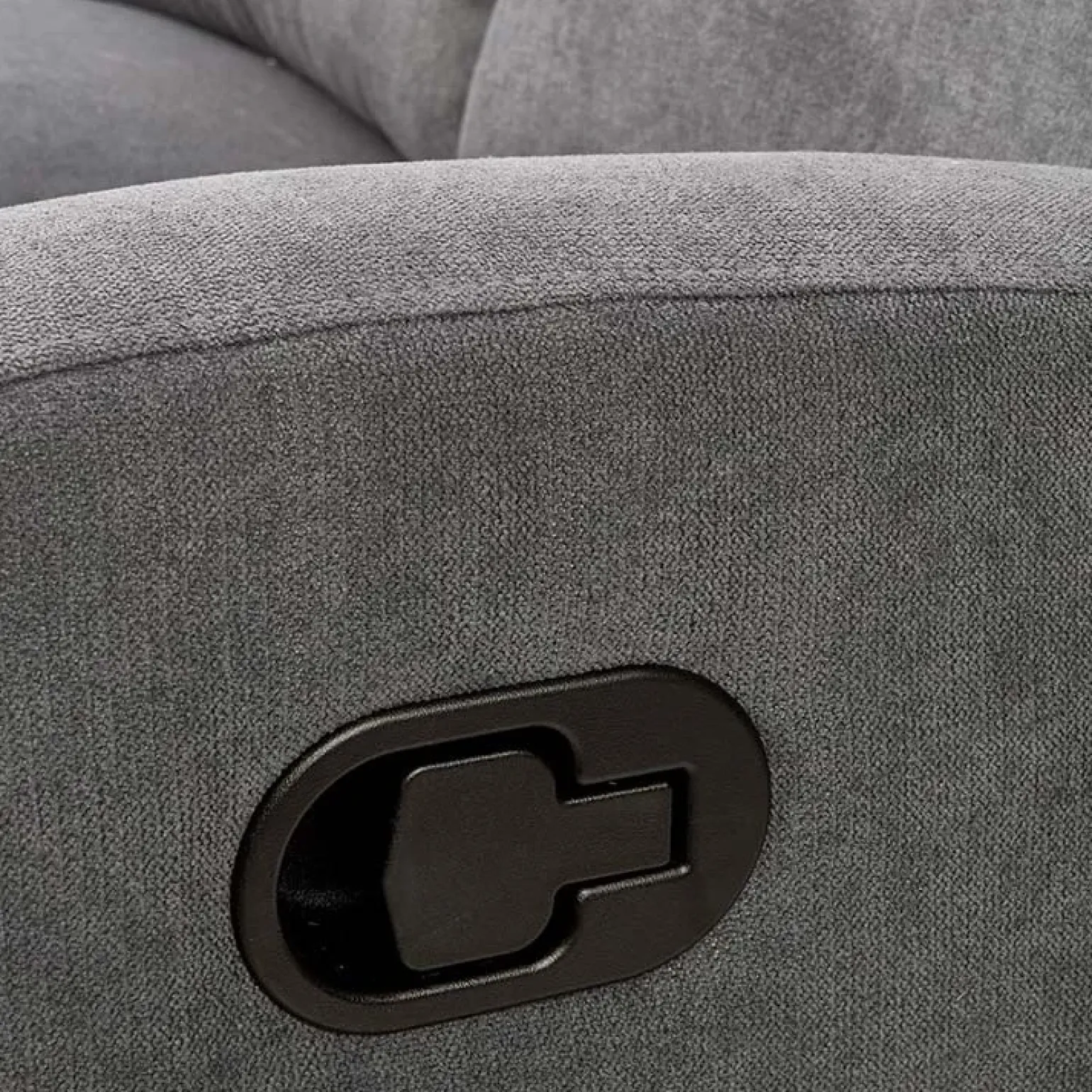 Divano reclinabile 3 posti in tessuto 180cm grigio Denar