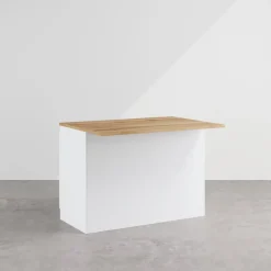 Isola cucina centrale 125x90cm bianco piano rovere Gourmet