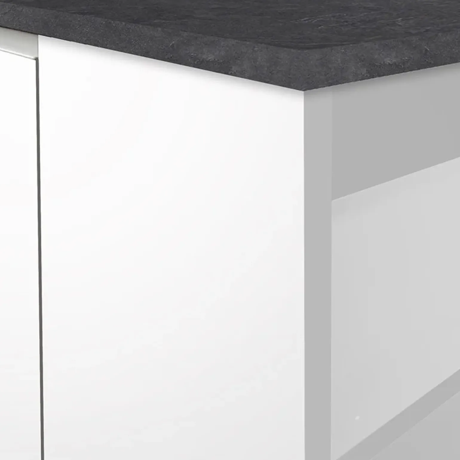 Isola cucina centrale 160x90cm 2 ante e vani bianco laccato con piano grigio effetto pietra Gourmet