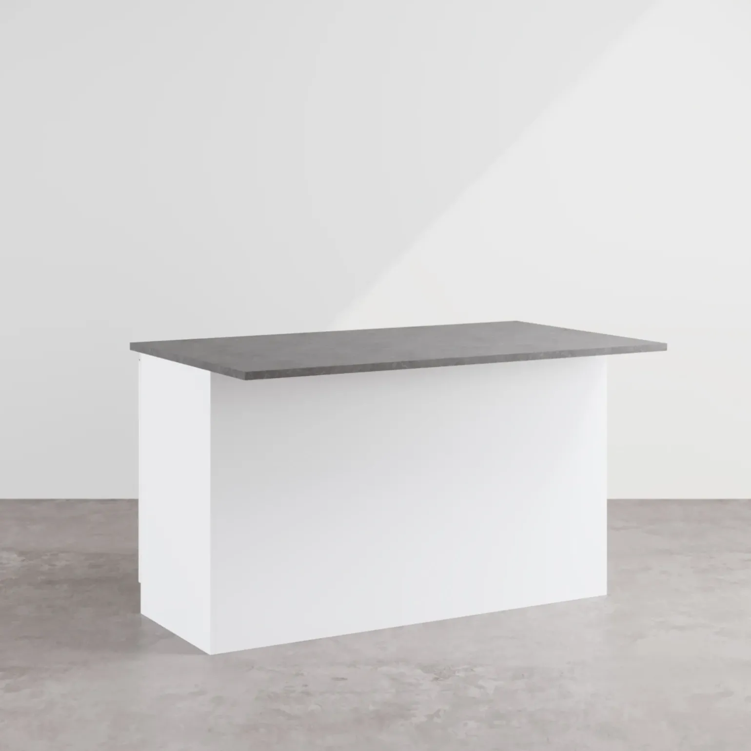 Isola cucina centrale 155x90cm 3 ante bianco laccato con piano grigio effetto pietra Gourmet