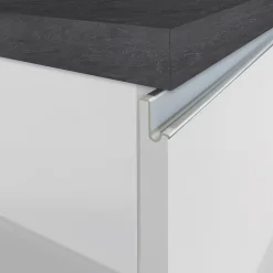 Isola cucina centrale 155x90cm 3 ante bianco laccato con piano grigio effetto pietra Gourmet
