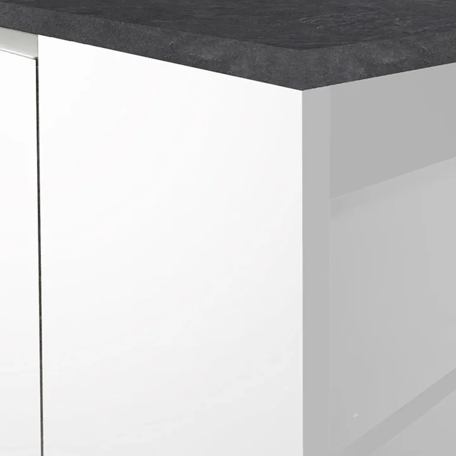Isola cucina centrale 155x90cm 3 ante bianco laccato con piano grigio effetto pietra Gourmet