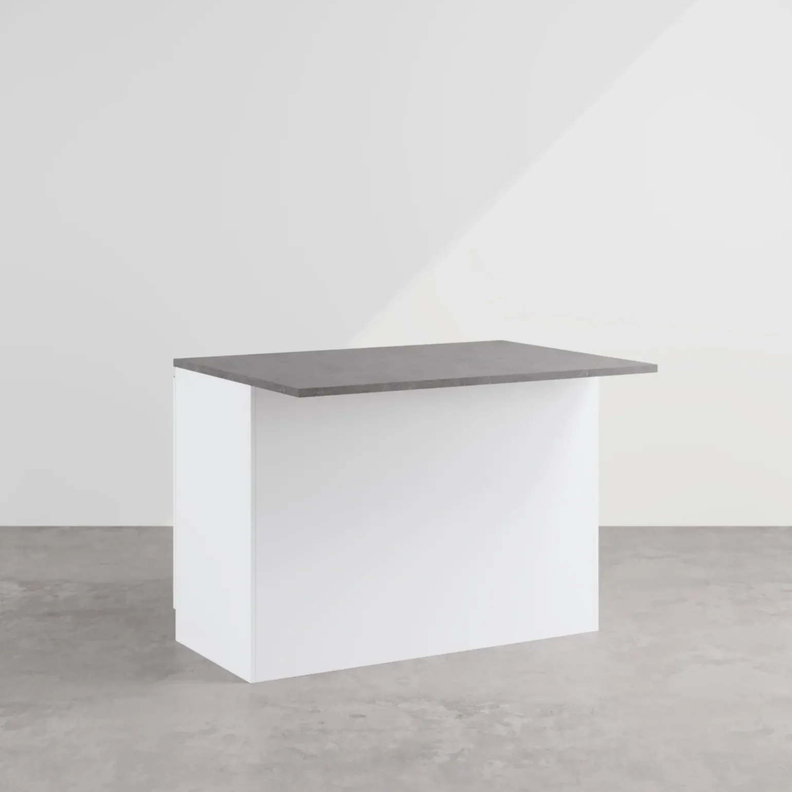 Isola cucina centrale 125x90cm bianco piano grigio pietra Gourmet